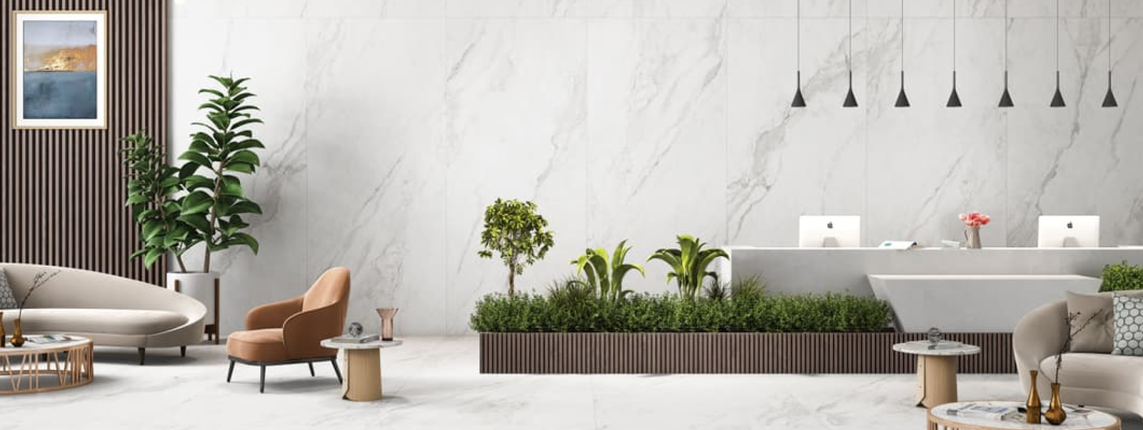 ORKAY TILES modern living space with premium wall and floor tiles